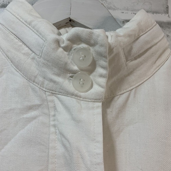 Talbots Women’s Grace Fit 100% Linen Full Zip Jacket w/Optional Hood Sz 14 White - Picture 7 of 16